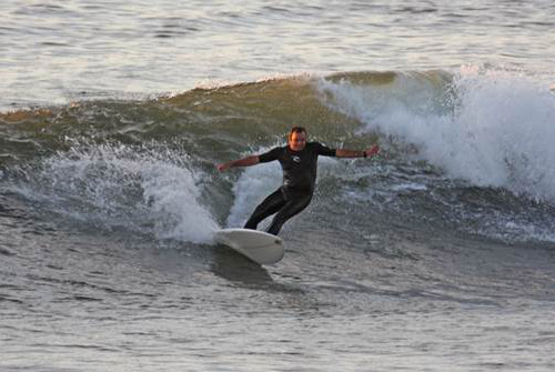 Man surfing wave